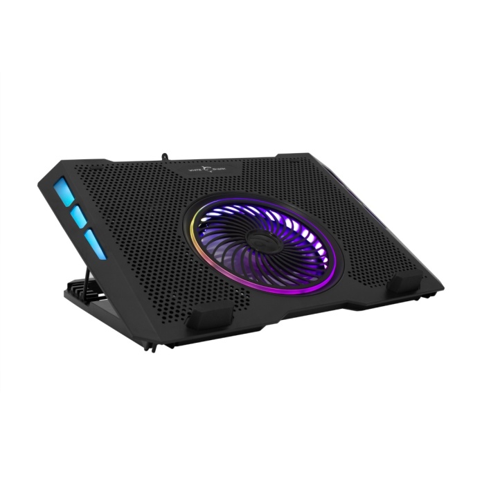 cicha podstawka chłodząca White Shark AURORA RGB z regulacją wentylatorów